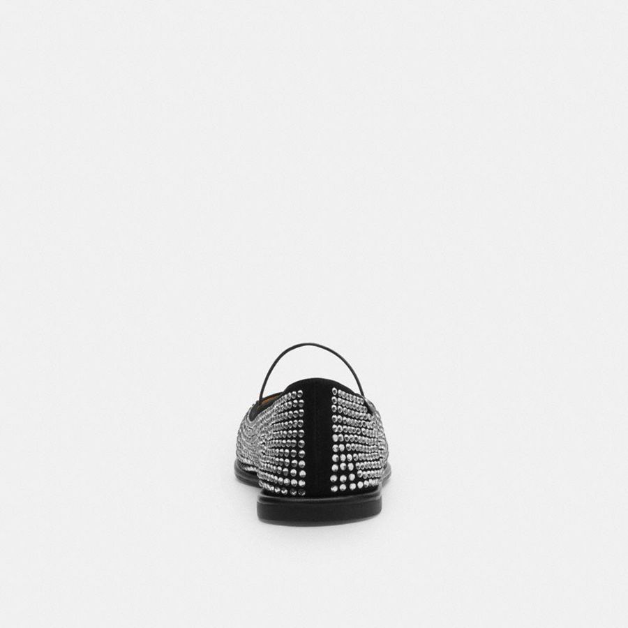COACH® Emilia Mary Jane With Crystal Women Loafers Silver | SRHZ73162