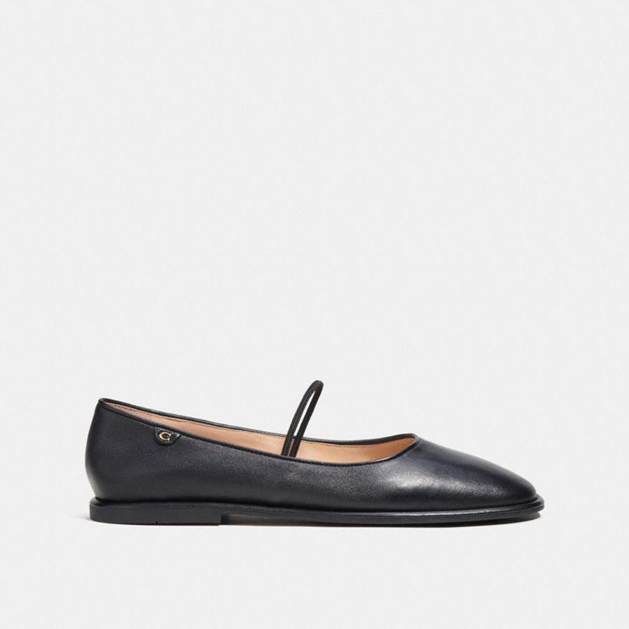 COACH® Emilia Mary Jane Women Loafers Black | UQIV05428