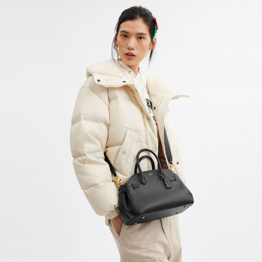 COACH® Empire Carryall 26 Women Tote Bags Black | MHXV21486