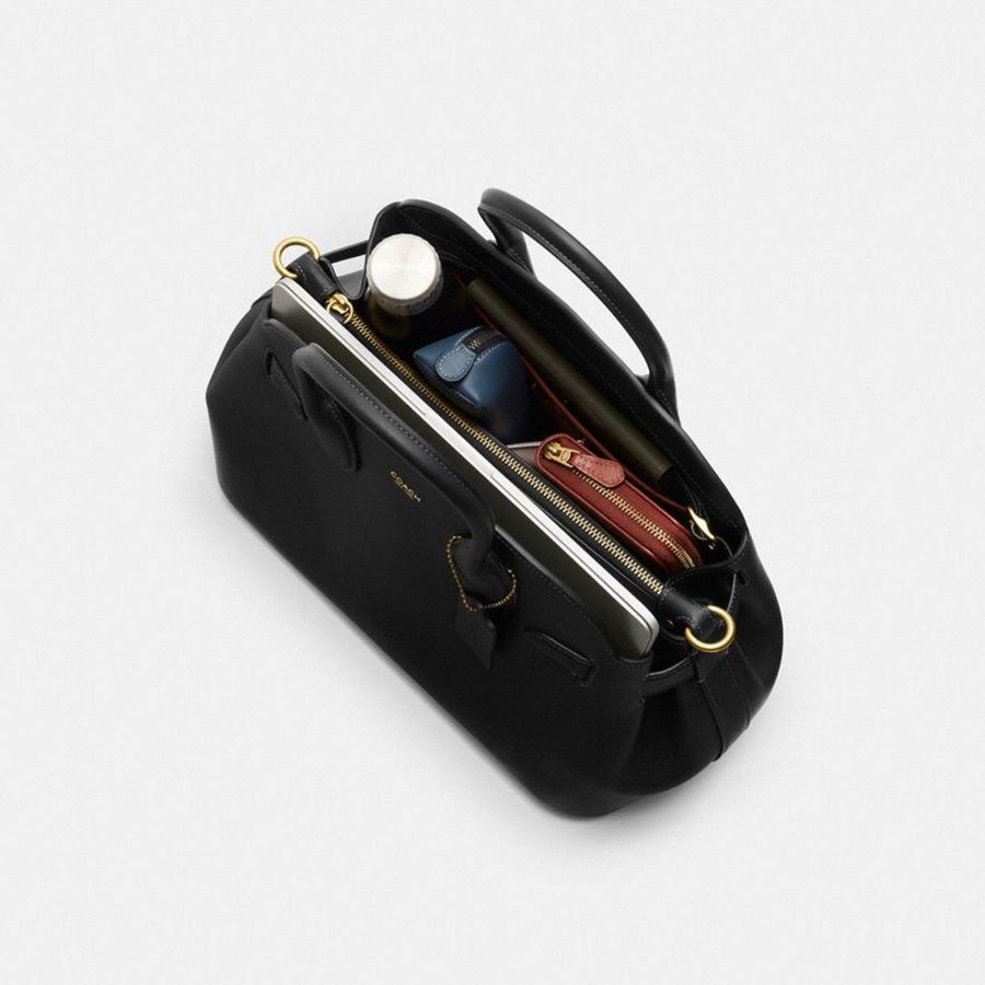 COACH® Empire Carryall 35 Women Tote Bags Black | KRPB87263