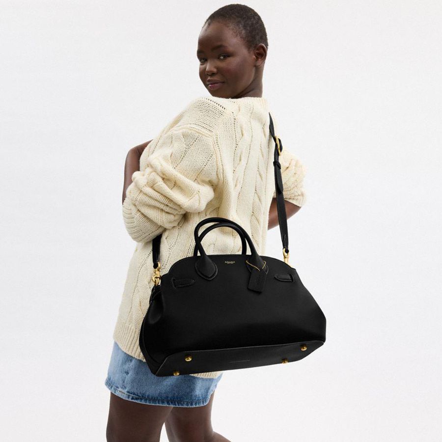 COACH® Empire Carryall 35 Women Tote Bags Black | KRPB87263