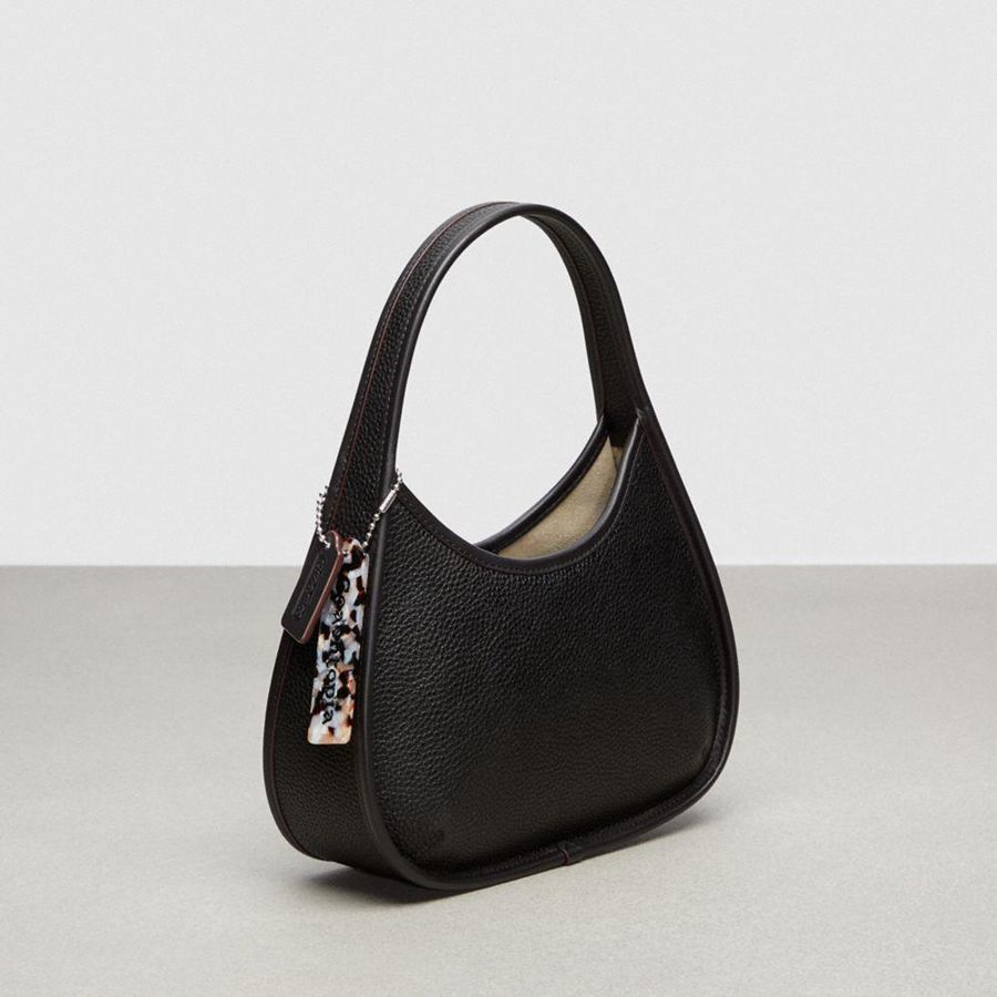 COACH® Ergo In Coachtopia Leather Women Tote Bags Black | QAHX48632