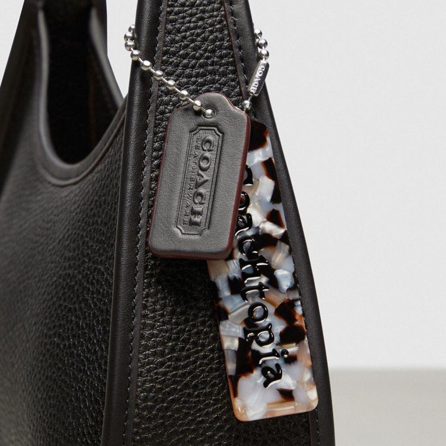 COACH® Ergo In Coachtopia Leather Women Tote Bags Black | QAHX48632