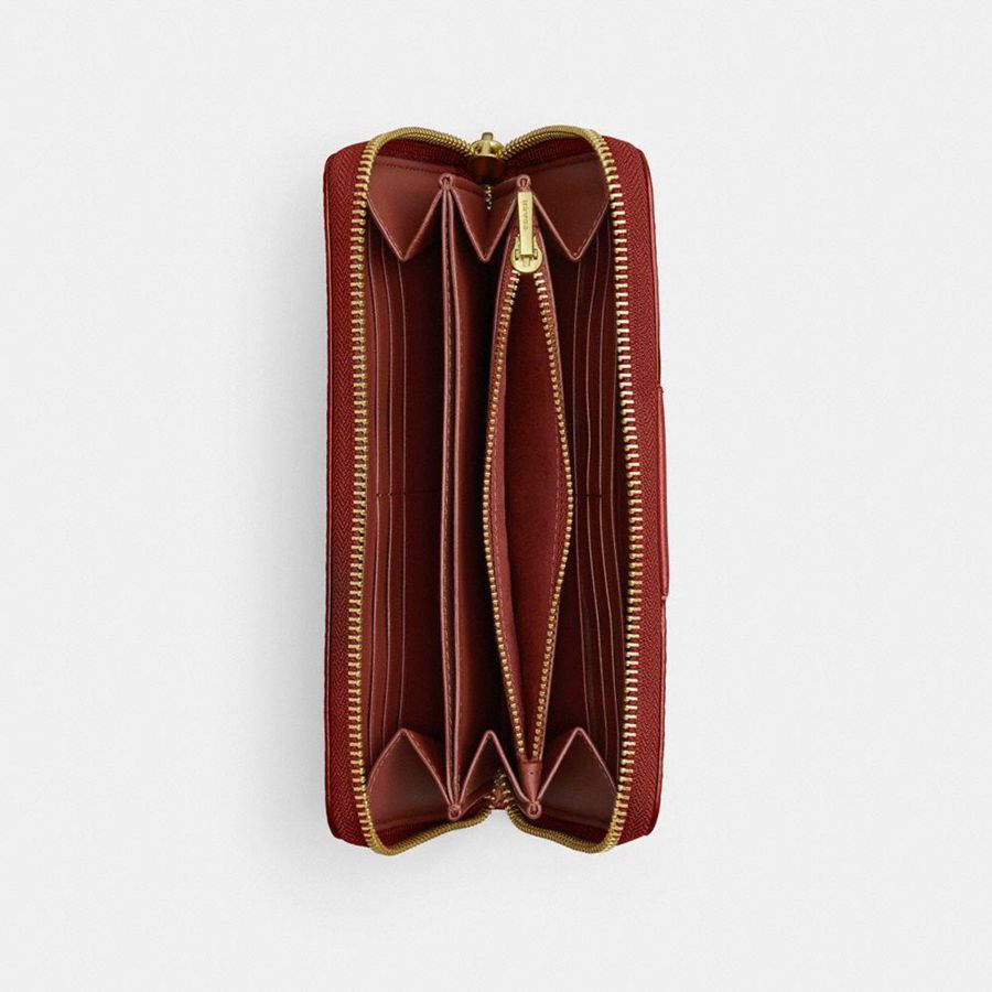 COACH® Essential Accordion Zip In Colorblock Signature Canvas Women Wallet Brown | MQES68057
