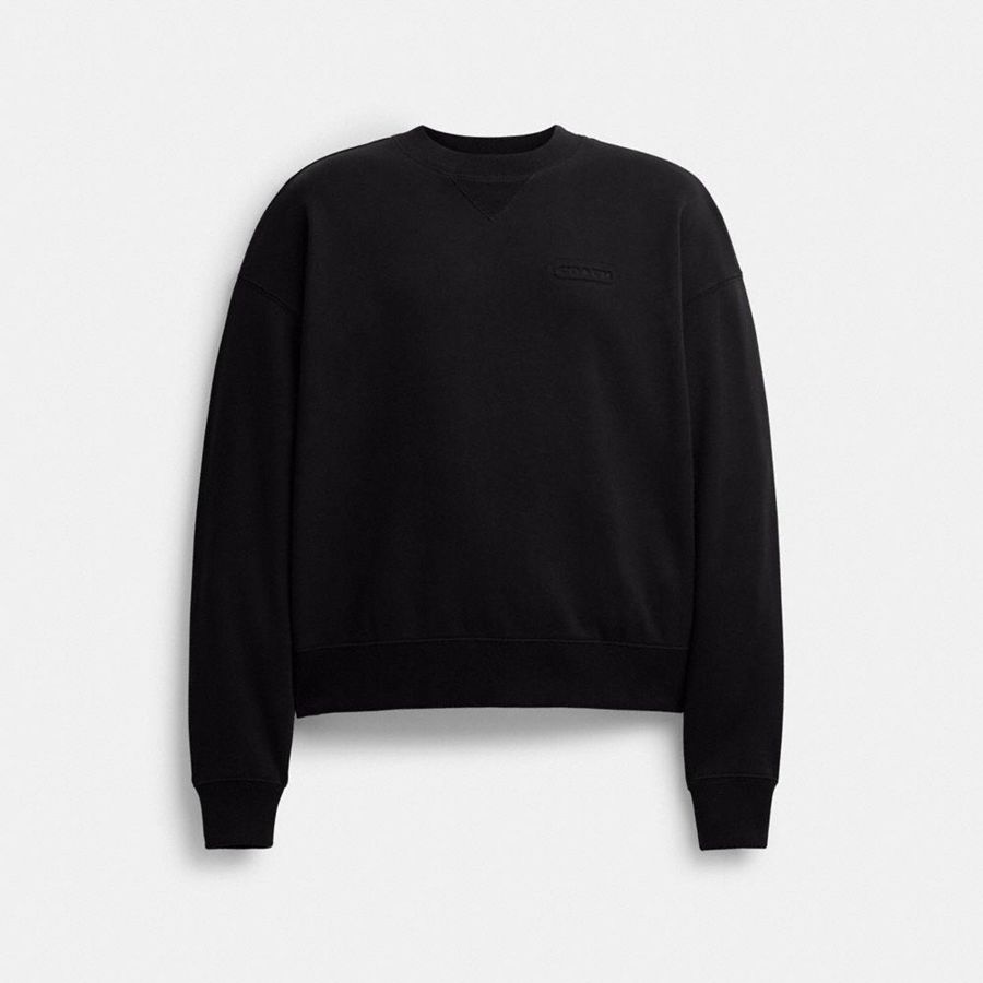 COACH® Essential Crewneck Men Sweatshirt Black | EPRV81064