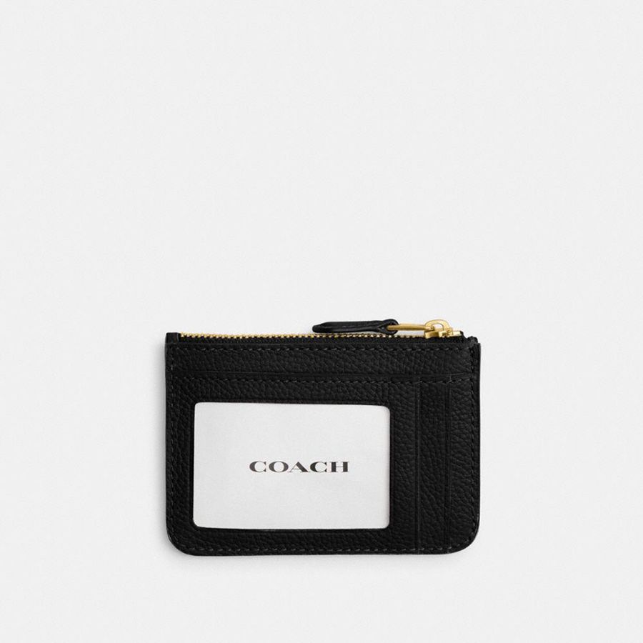 COACH® Essential Mini Skinny Id Case Women Wallet Black | ISBF78602