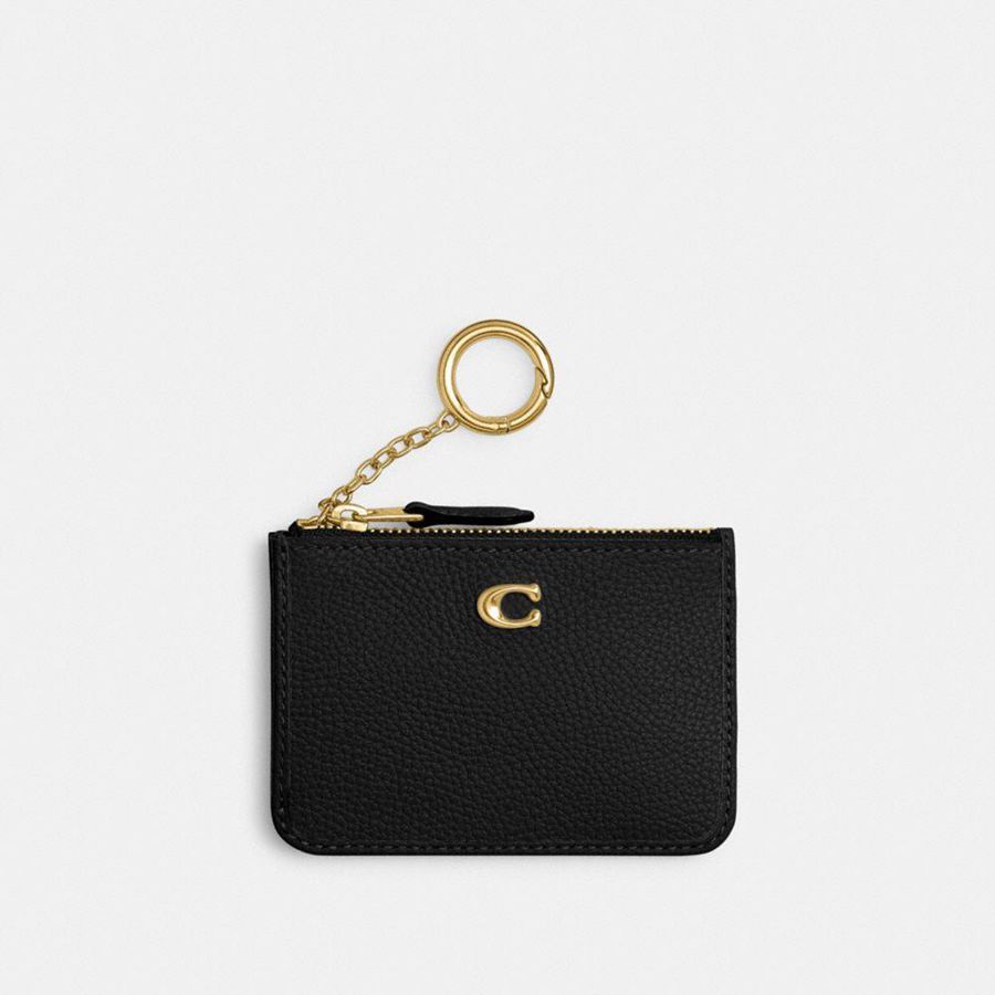 COACH® Essential Mini Skinny Id Case Women Wallet Black | ISBF78602