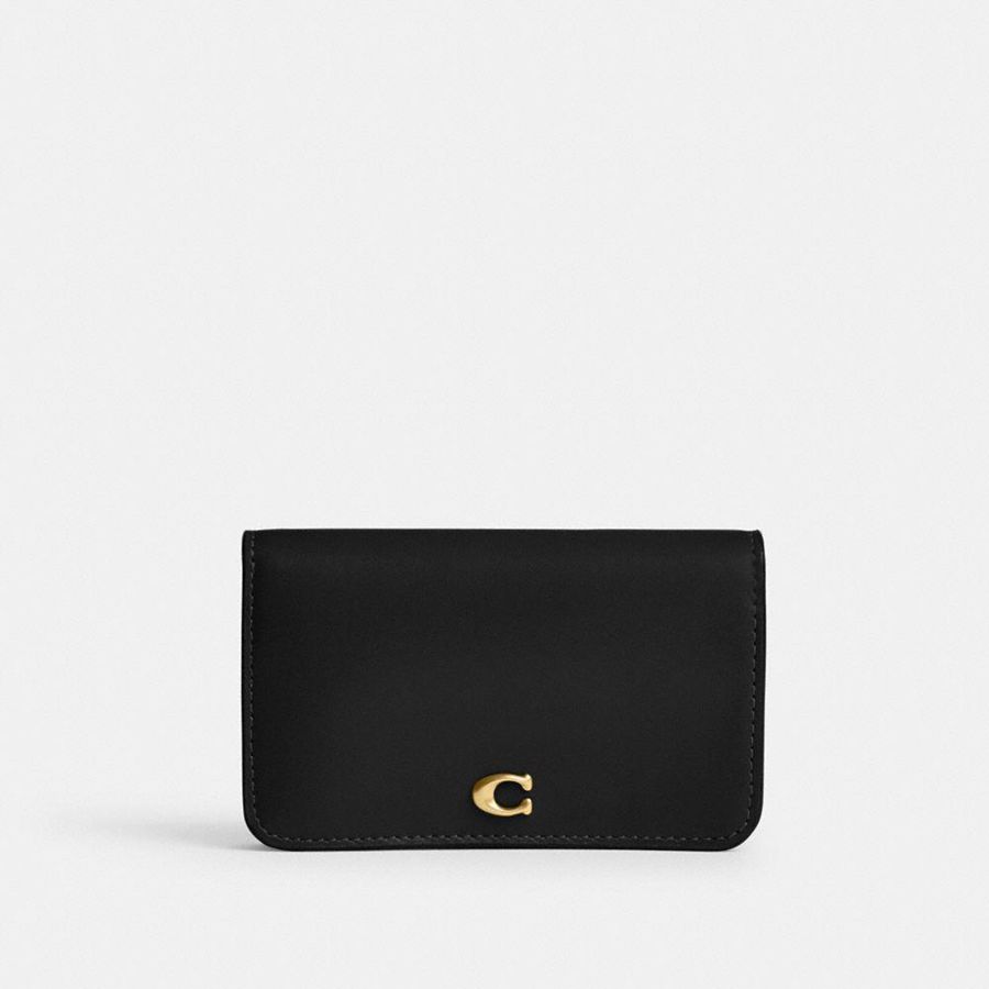 COACH® Essential Slim Card Case Women Wallet Black | YLKR94760