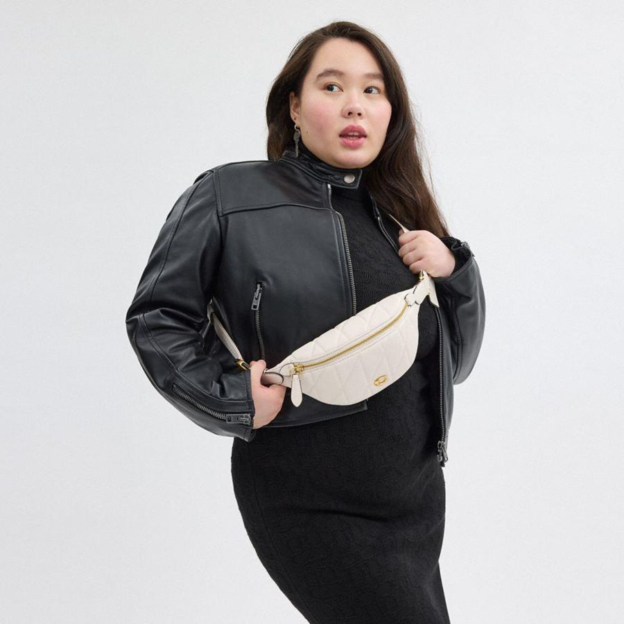 COACH® Essential With Pillow Quilting Women Belt Bags White | DIHC82137