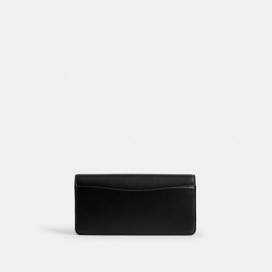 COACH® Evie Long Wallet With Chain Women Clutch Bags Black | RUHG31675