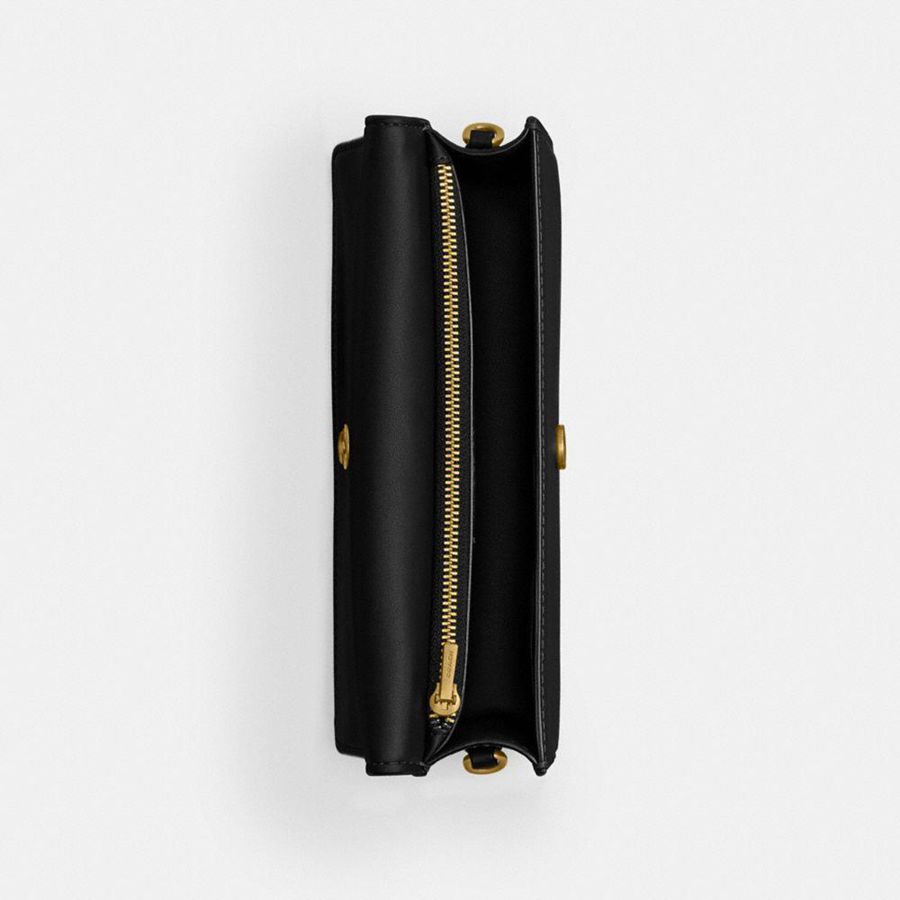 COACH® Evie Long Wallet With Chain Women Clutch Bags Black | RUHG31675