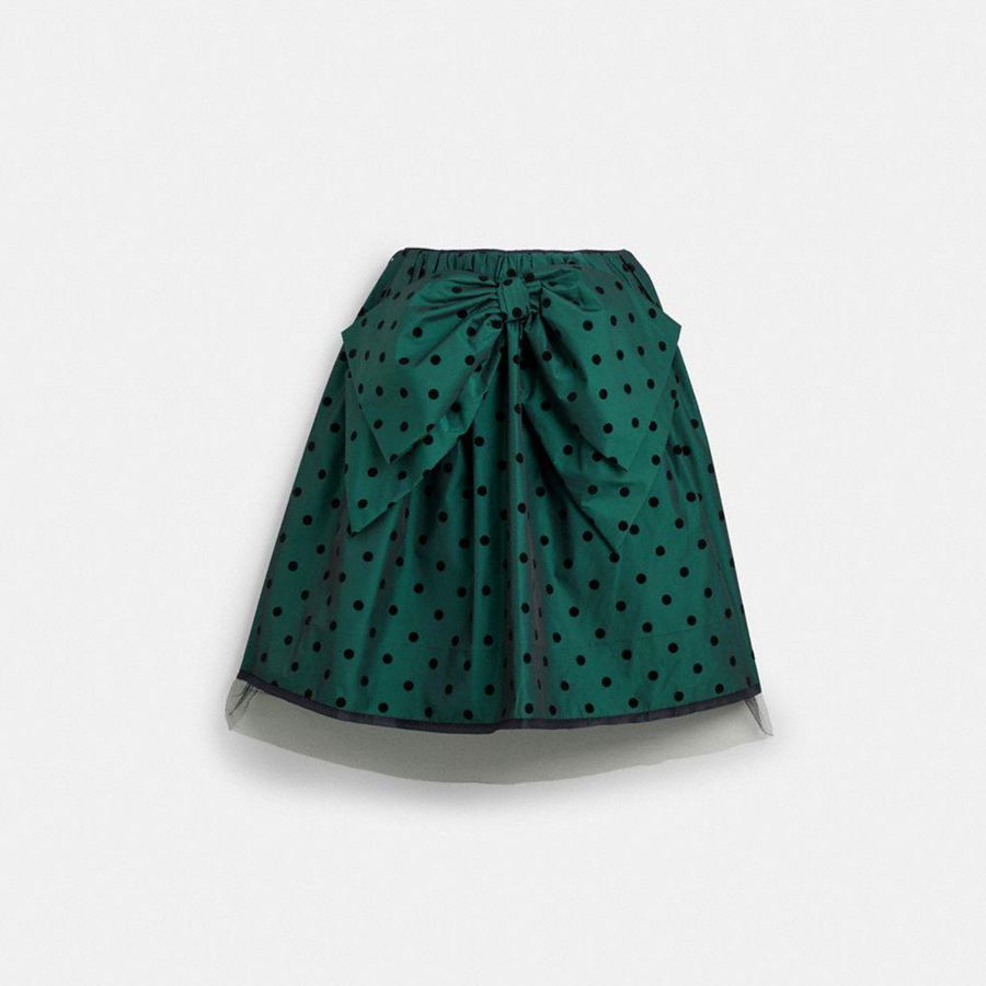 COACH® Flocked Taffeta Women Skirt Green | OXPB14763