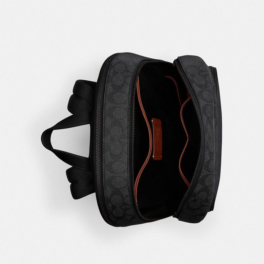 COACH® Gotham In Signature Canvas Men Backpack Grey | QVYI71908
