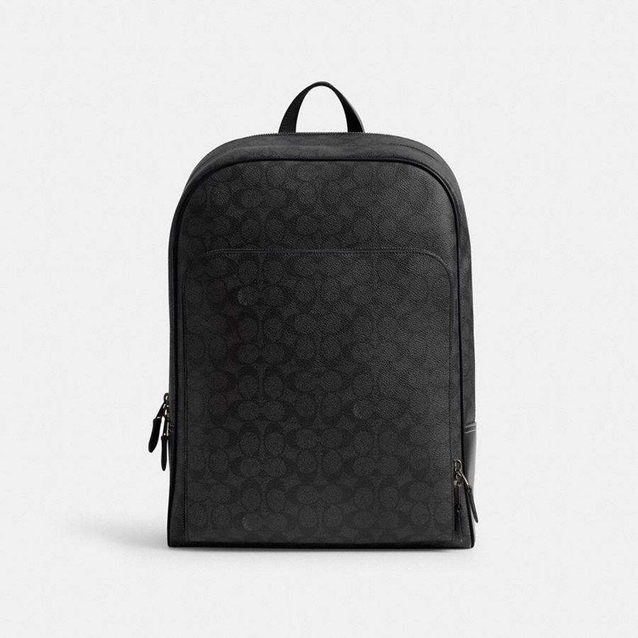 COACH® Gotham In Signature Canvas Men Backpack Grey | QVYI71908
