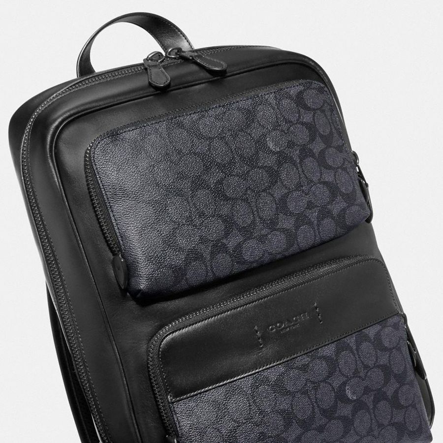 COACH® Gotham In Signature Canvas Women Backpack Black | LJRD25876