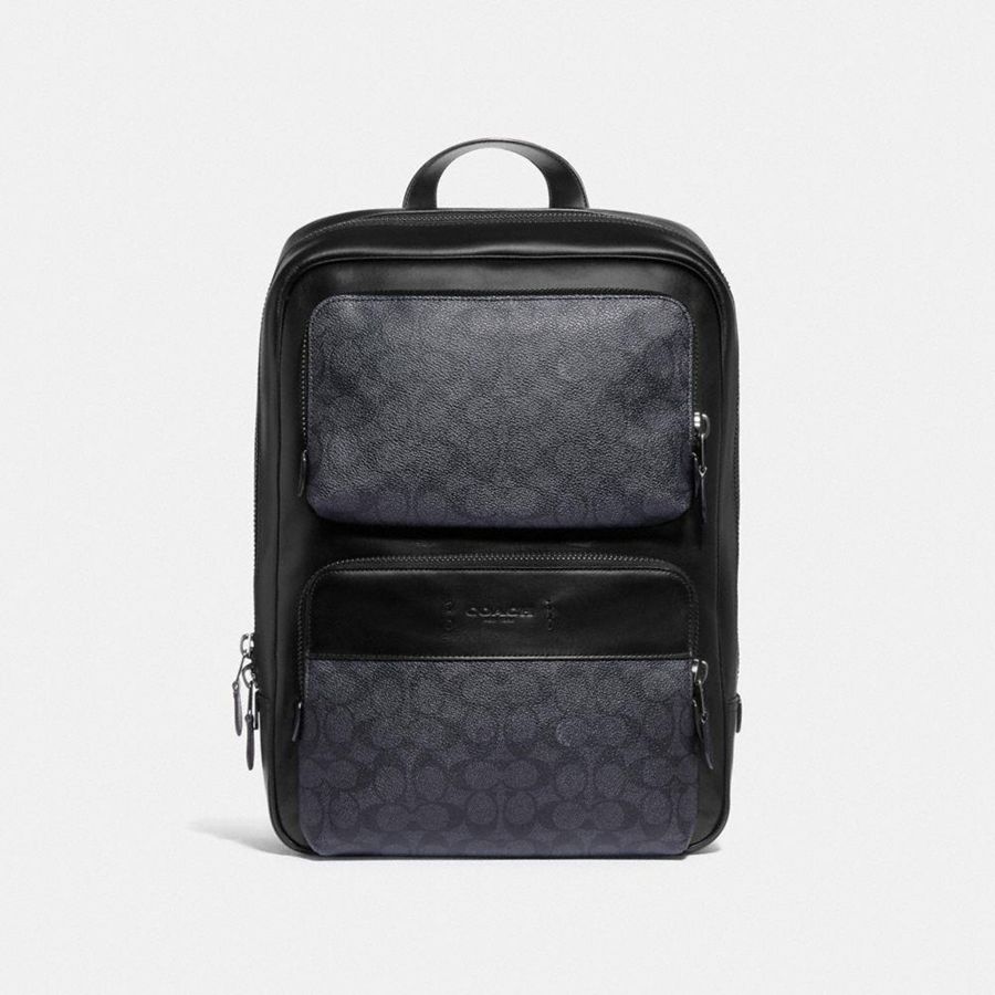 COACH® Gotham In Signature Canvas Women Backpack Black | LJRD25876