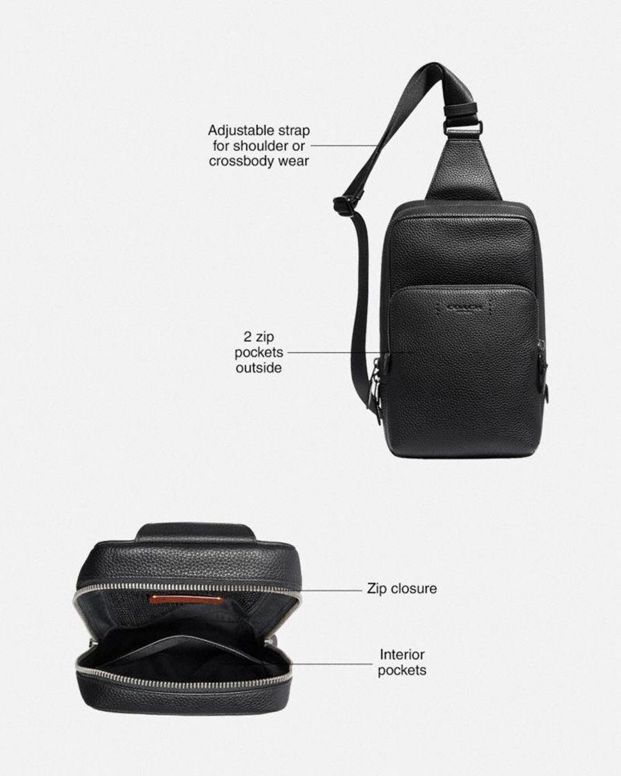 COACH® Gotham Pack In Signature Canvas Women Backpack Black | ZJMU41062