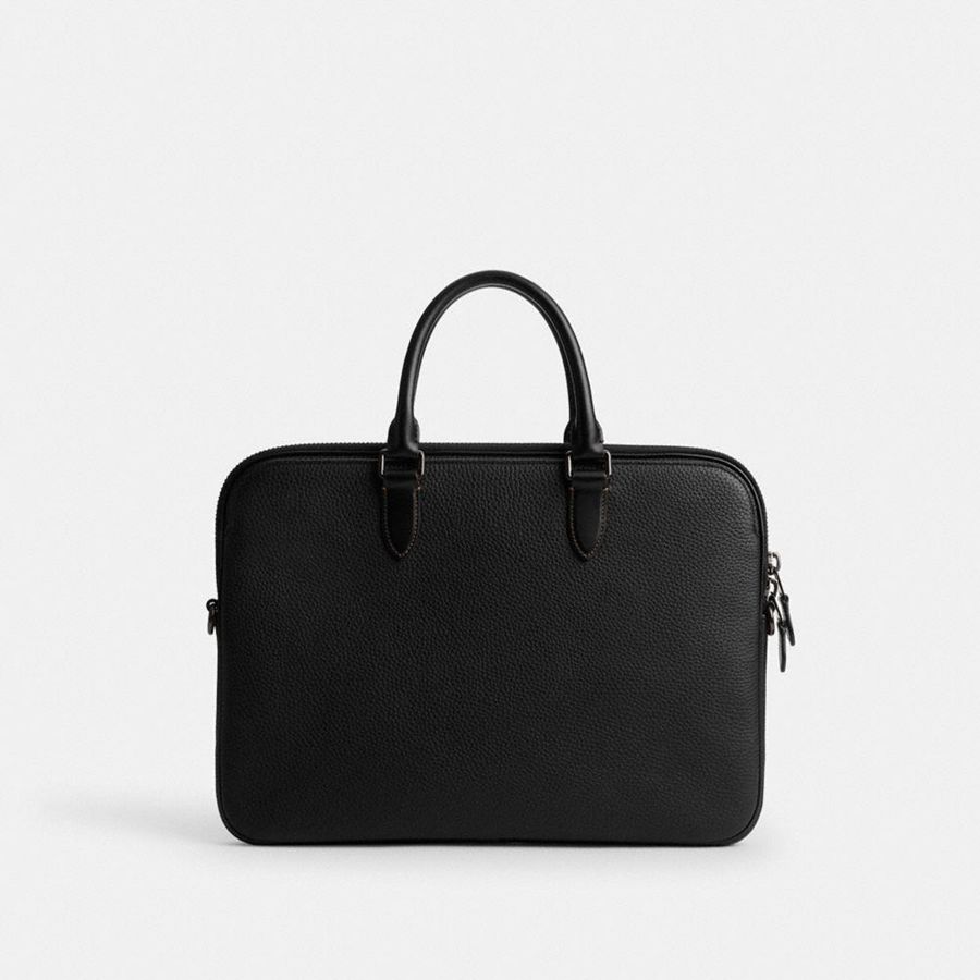 COACH® Gotham Slim Briefcase Men Tote Bags Black | GMPS56037