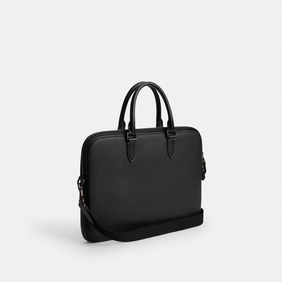 COACH® Gotham Slim Briefcase Men Tote Bags Black | GMPS56037