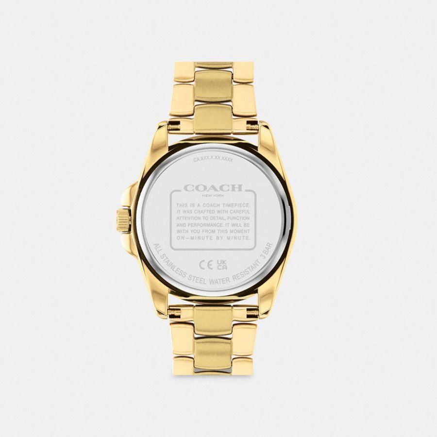 COACH® Greyson, 36 Mm Women Watches Gold | ZUWY05628
