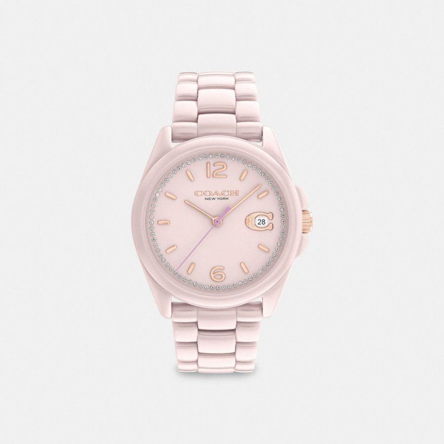COACH® Greyson, 36 Mm Women Watches Pink | ZROC18965