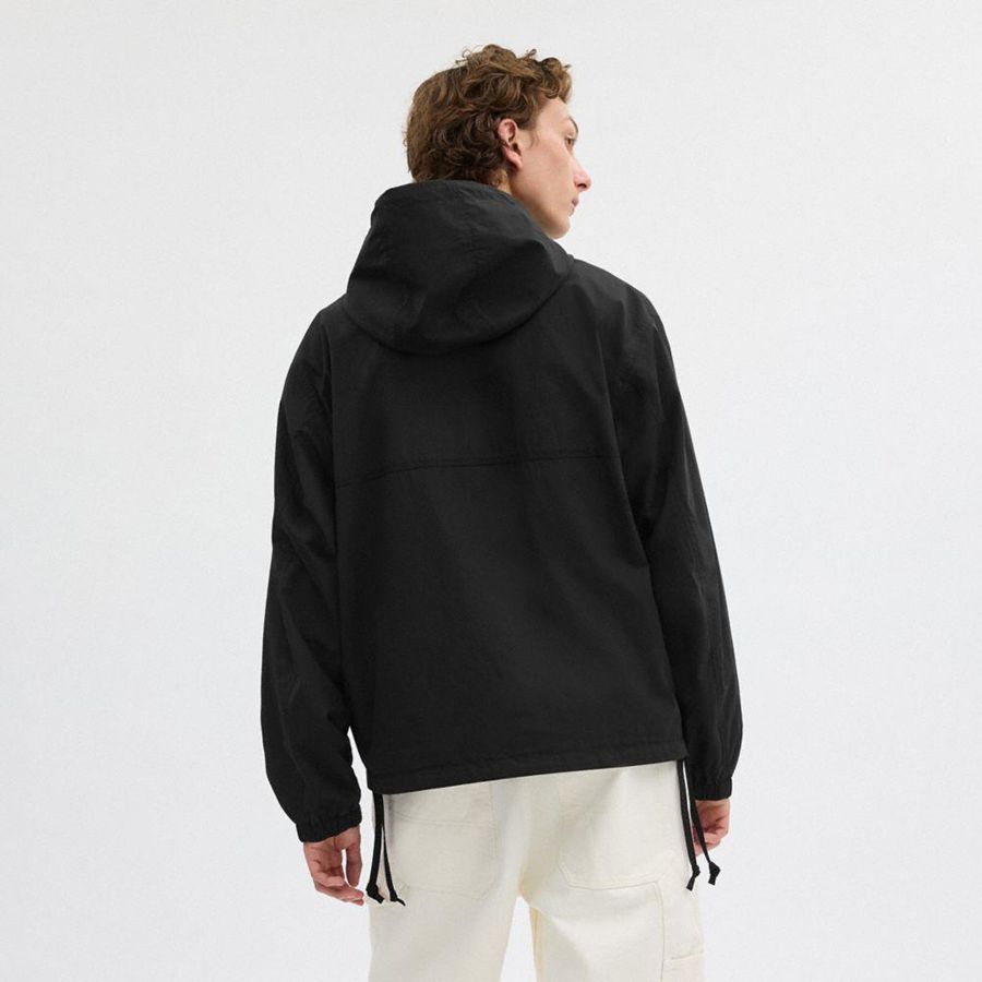 COACH® Half Zip Pullover Men Jacket Black | KYJA32175