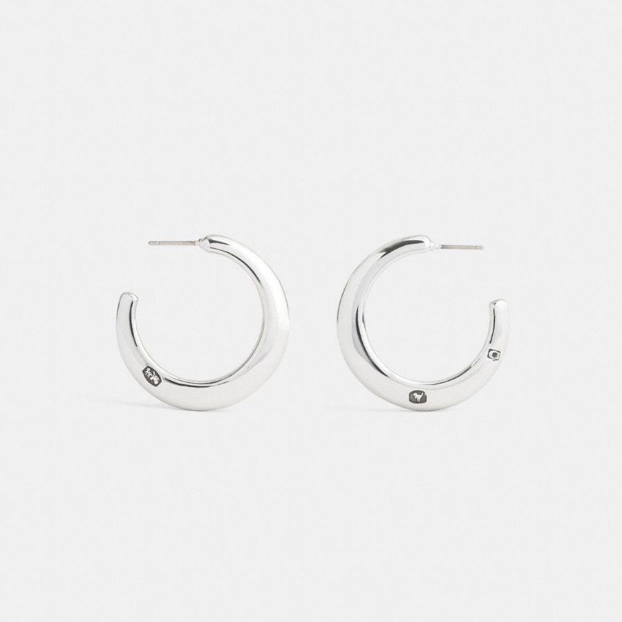 COACH® Hallmark Hoop Earrings Women Jewelry Silver | LHPG49106
