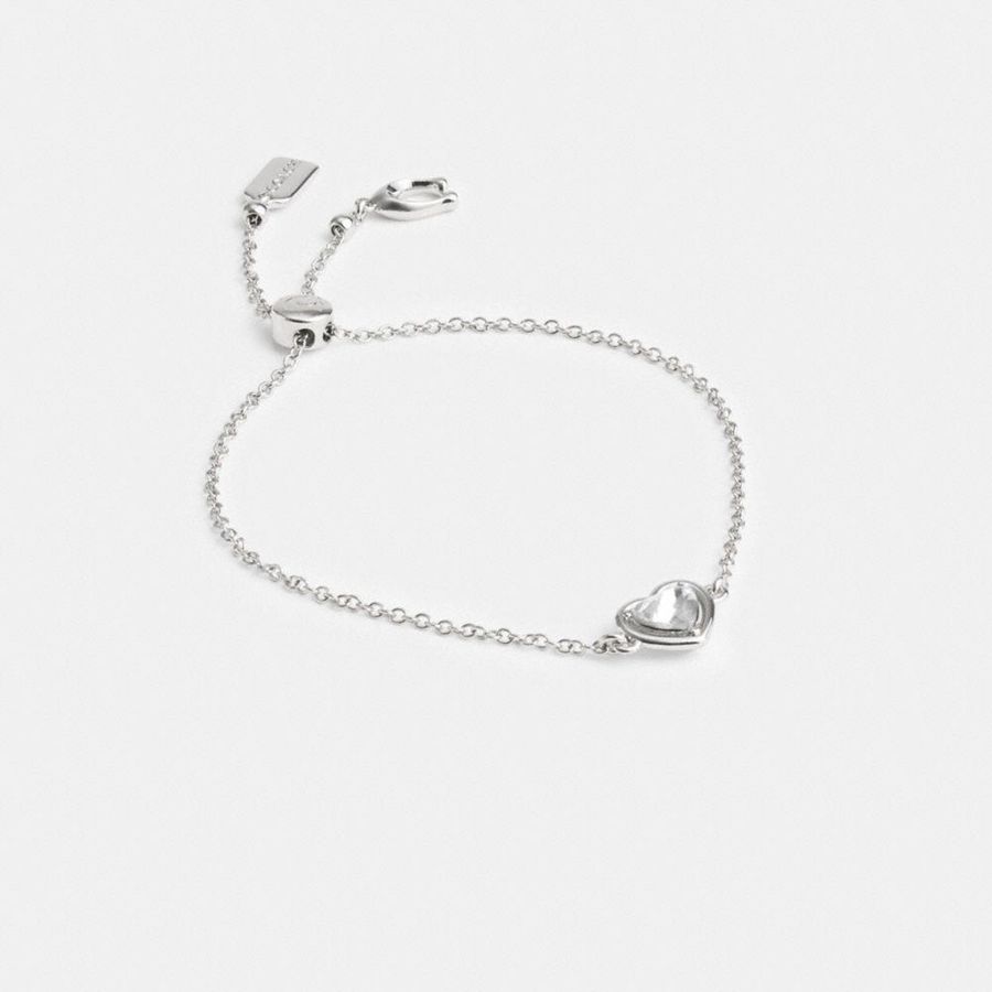 COACH® Halo Heart Slider Bracelet Women Jewelry Silver | DIBS27410