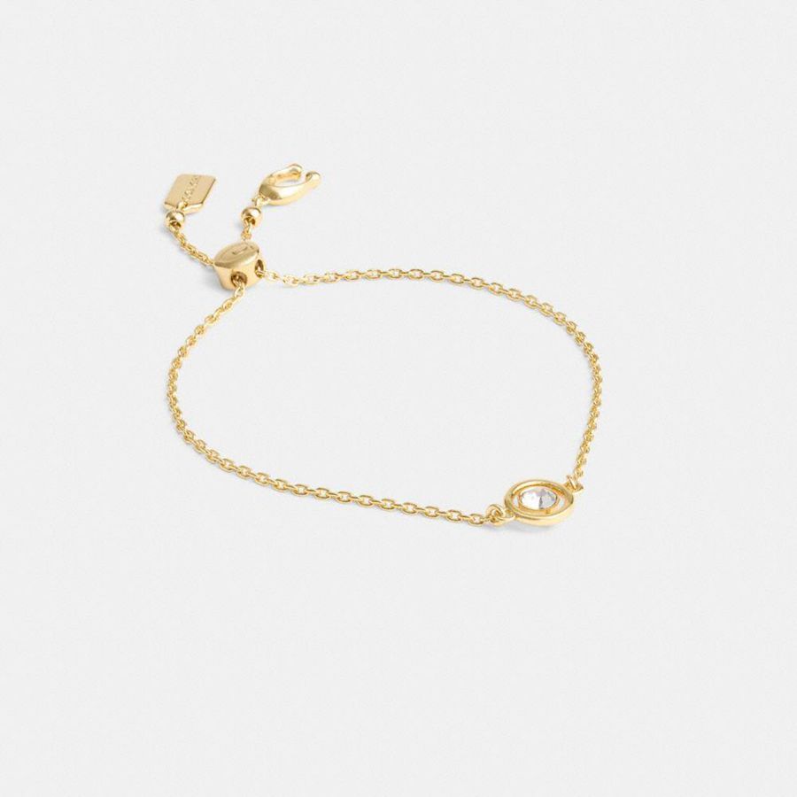 COACH® Halo Round Slider Bracelet Women Jewelry Gold | SKEY31845