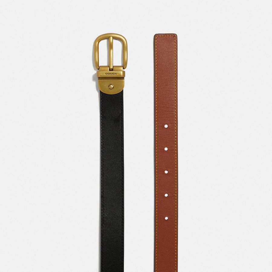 COACH® Harness Buckle Reversible, 25 Mm Women Belts Black | ZGSF37059