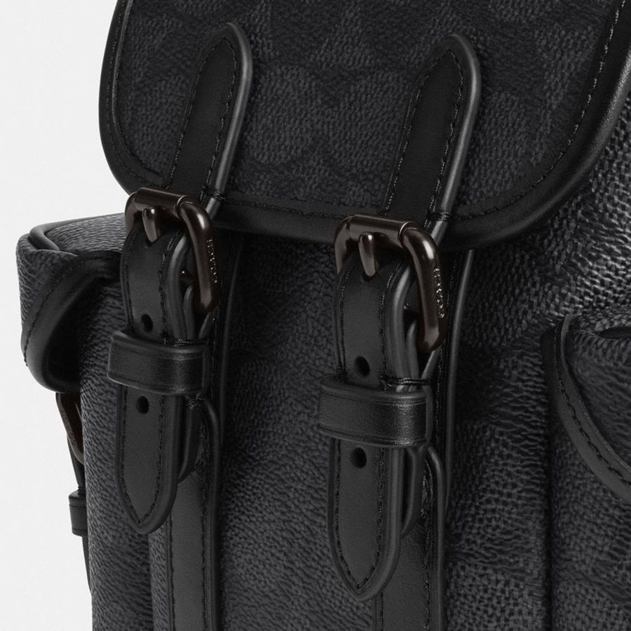 COACH® Hitch Backpack 13 In Signature Canvas Men Crossbody Bag Grey | TCIF04728