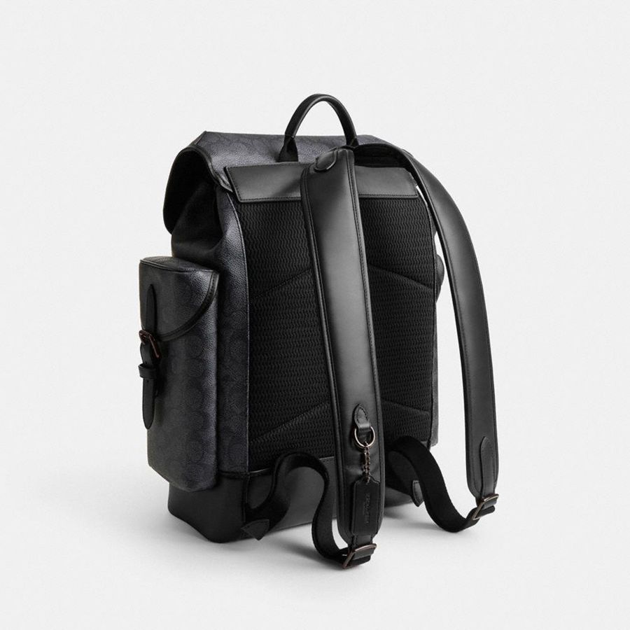 COACH® Hitch In Signature Canvas Men Backpack Grey | BWQJ69758