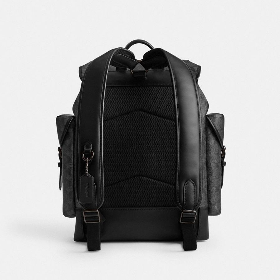 COACH® Hitch In Signature Canvas Men Backpack Grey | BWQJ69758