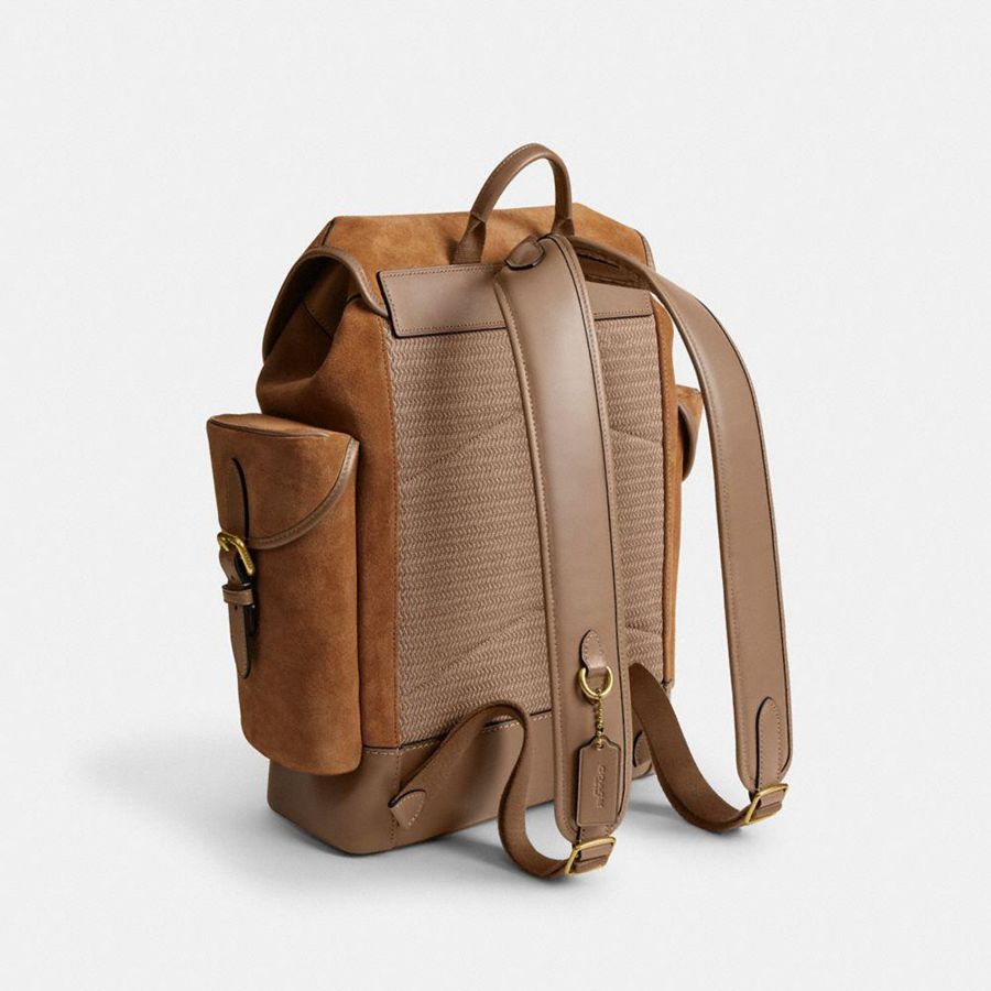 COACH® Hitch Men Backpack Brown | NMVI16837