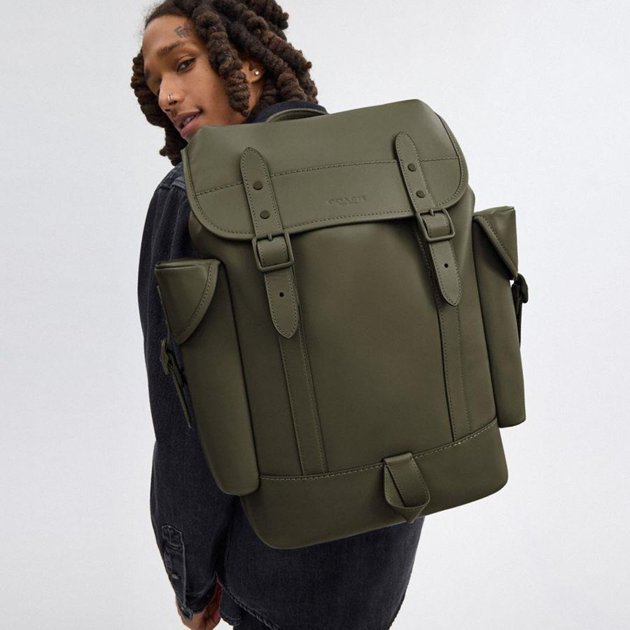 COACH® Hitch Men Backpack Green | MFUW24095