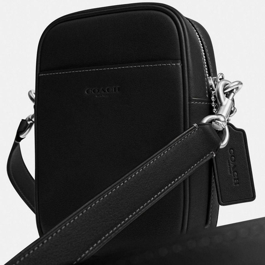 COACH® Hitch Men Crossbody Bag Black | ANHJ87425