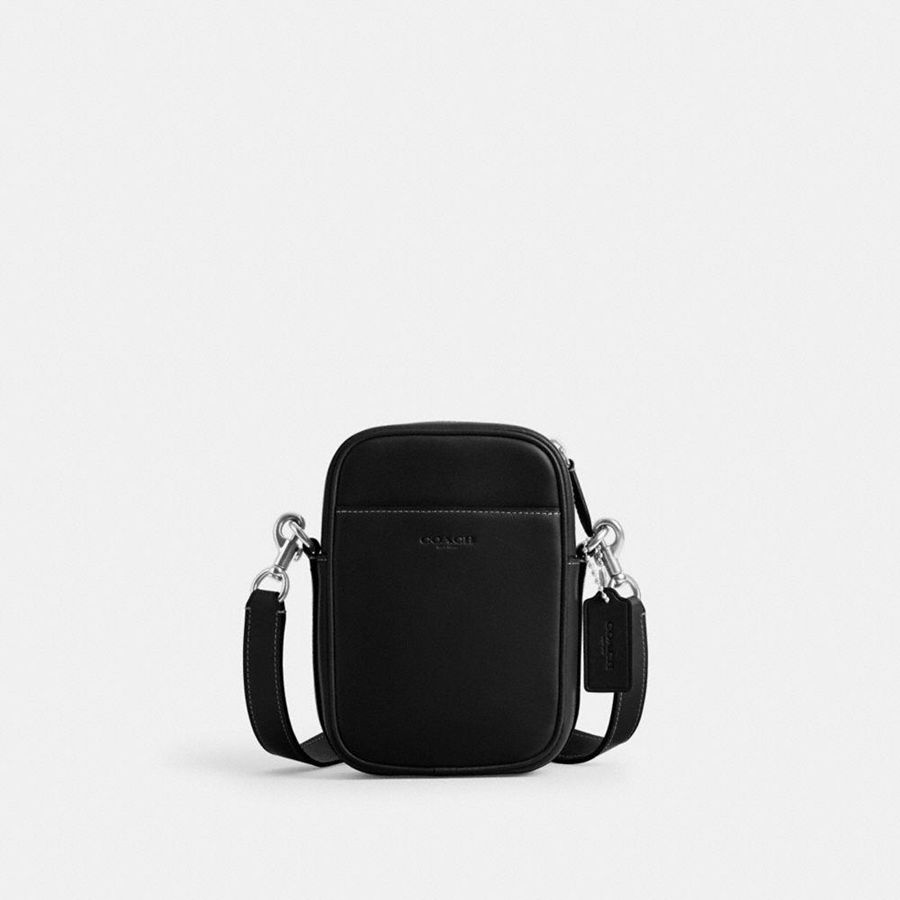 COACH® Hitch Men Crossbody Bag Black | ANHJ87425