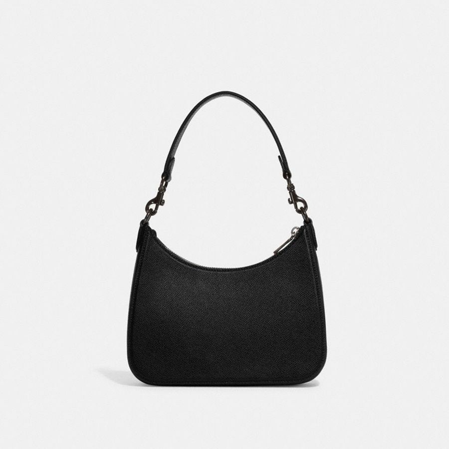 COACH® Hobo With Signature Canvas Women Crossbody Bag Black | OQCX10864