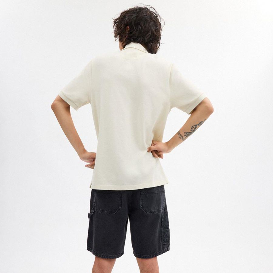 COACH® Horse And Carriage Classic Polo In Organic Cotton Men T-Shirt White | IWMF60457