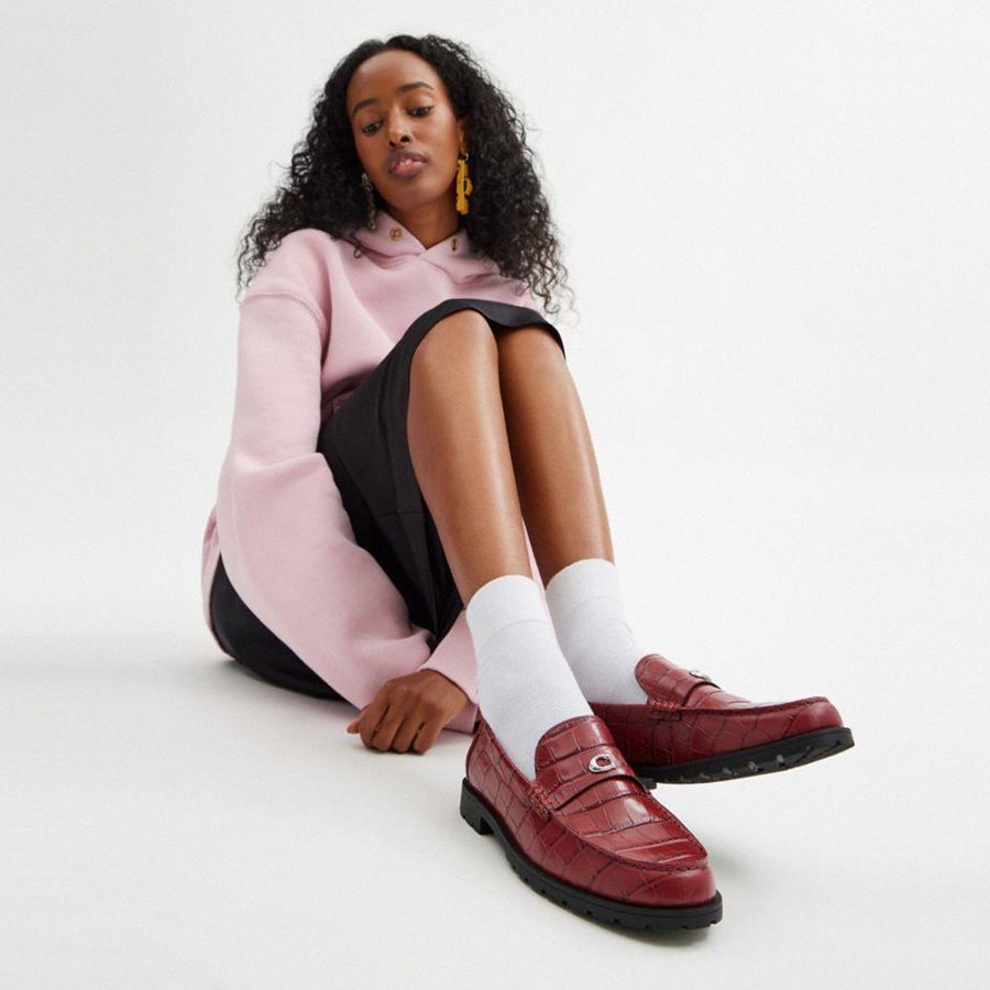 COACH® Jocelyn Women Loafers Burgundy | PTCV83241