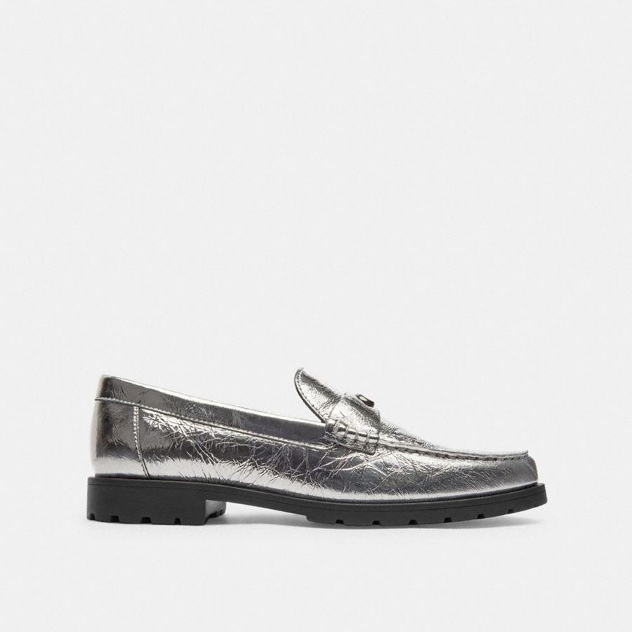 COACH® Jocelyn Women Loafers Silver | WTMQ37846