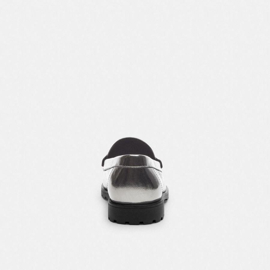 COACH® Jocelyn Women Loafers Silver | WTMQ37846