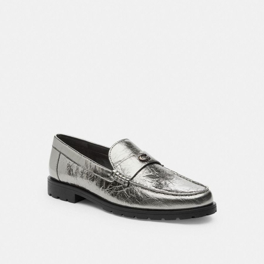 COACH® Jocelyn Women Loafers Silver | WTMQ37846