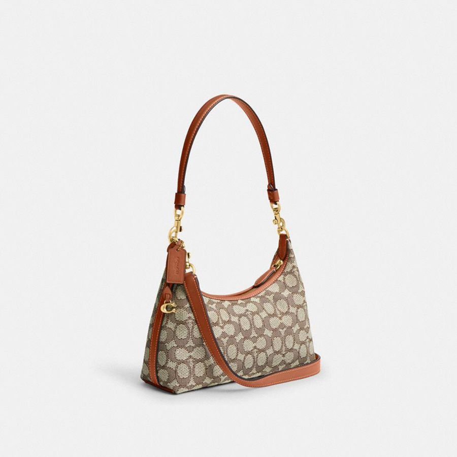 COACH® Juliet 25 In Signature Textile Jacquard Women Shoulder Bag Brown | ZFSX19568