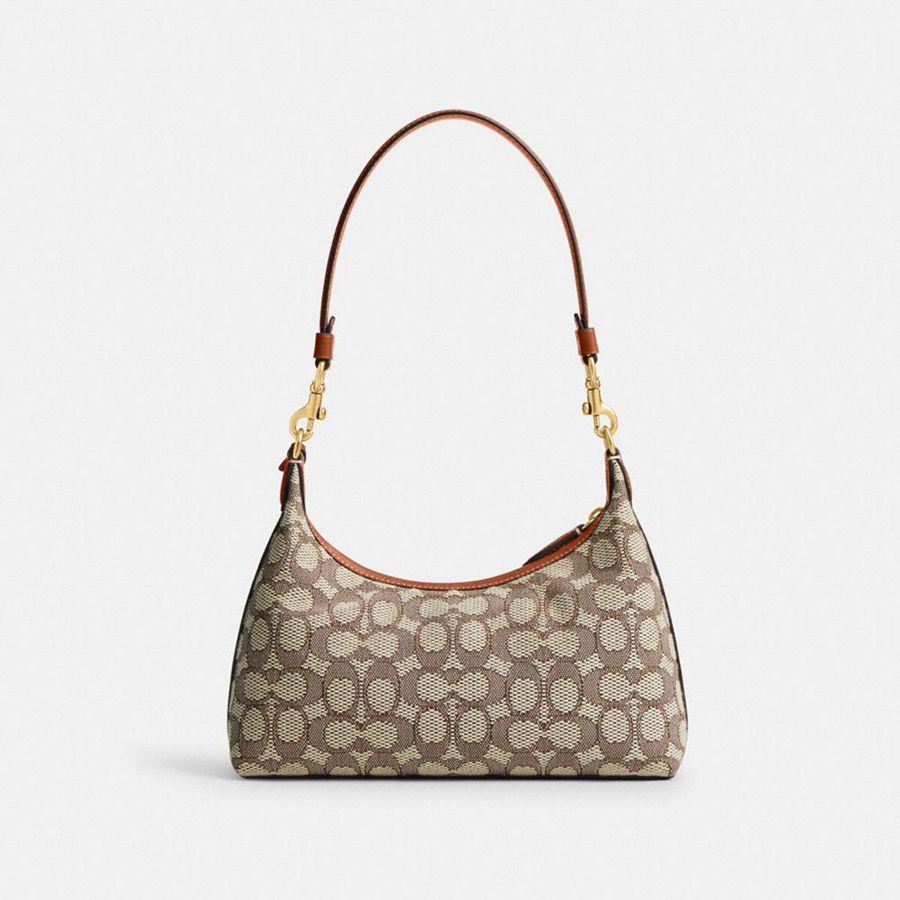 COACH® Juliet 25 In Signature Textile Jacquard Women Shoulder Bag Brown | ZFSX19568