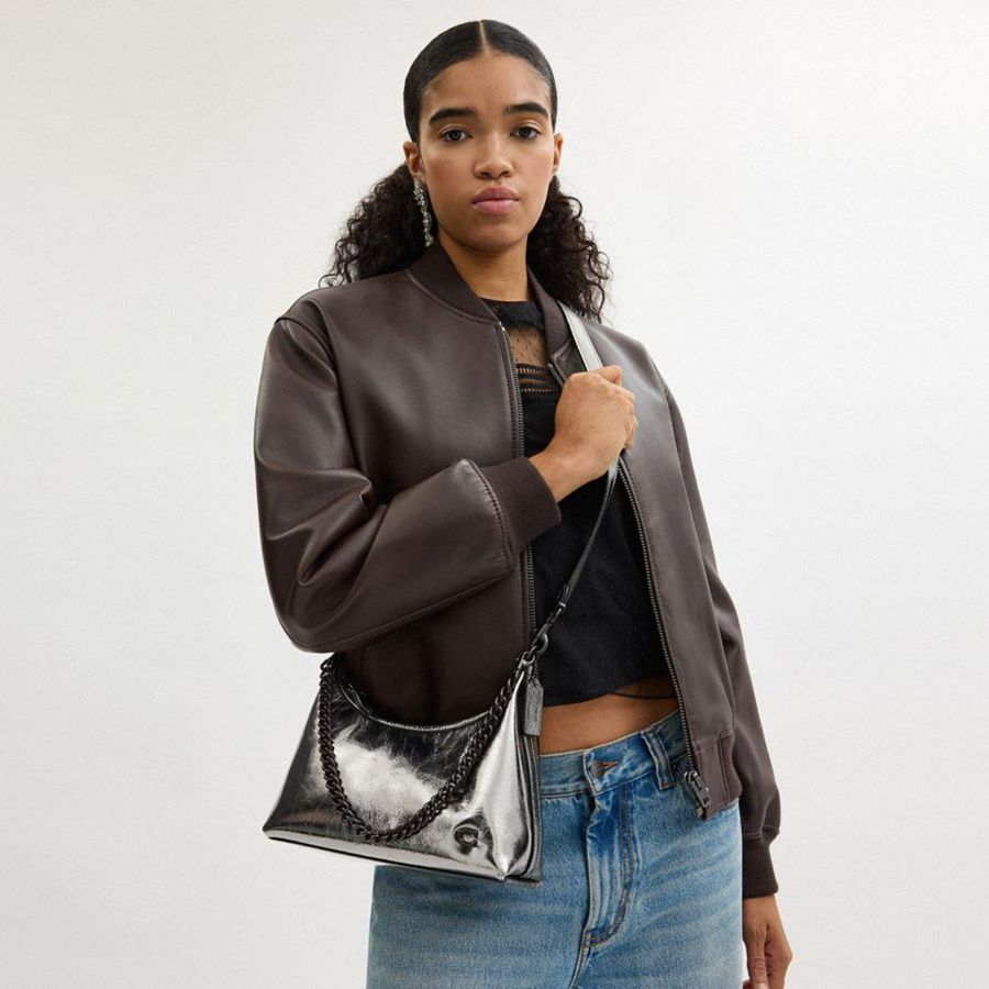 COACH® Juliet 25 Women Shoulder Bag Silver | OBIL10253