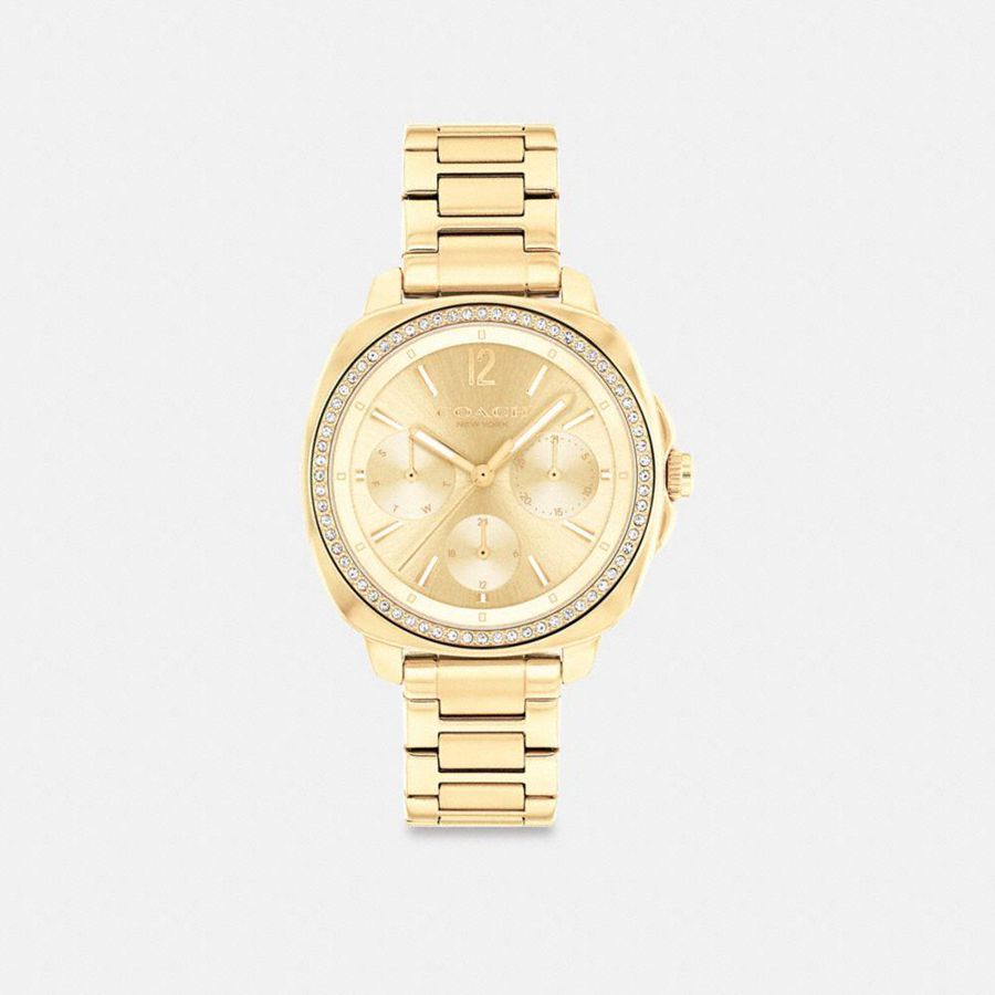 COACH® Kitt Chronograph, 34 Mm Women Watches Gold | XHUO37192