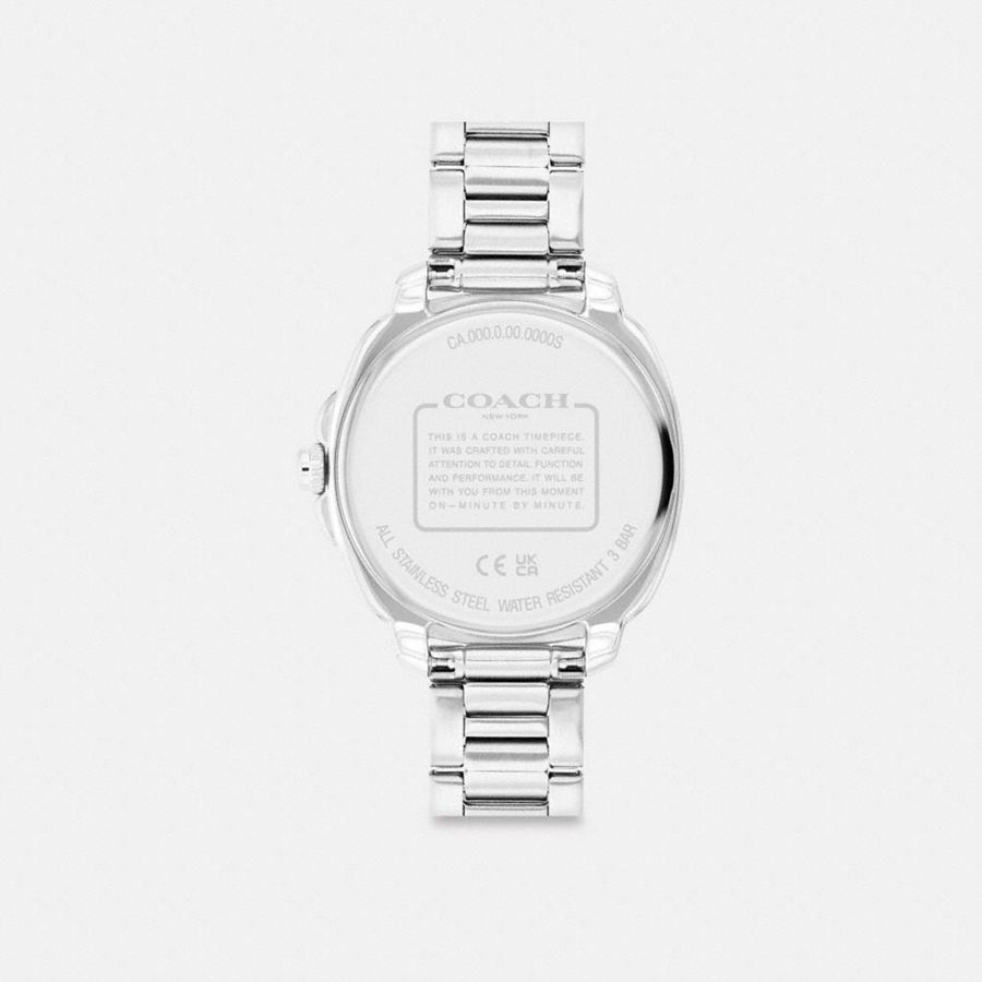COACH® Kitt Chronograph, 34 Mm Women Watches Silver | TRGP37954