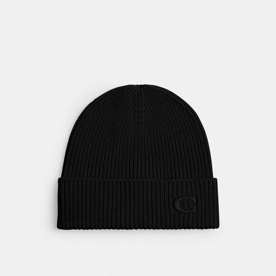 COACH® Knit Women Beanie Black | JTMG47935