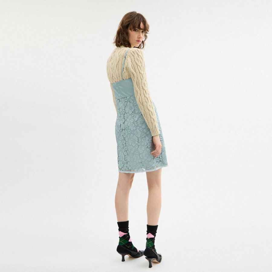 COACH® Lace Women Dress Blue | NWPE06541